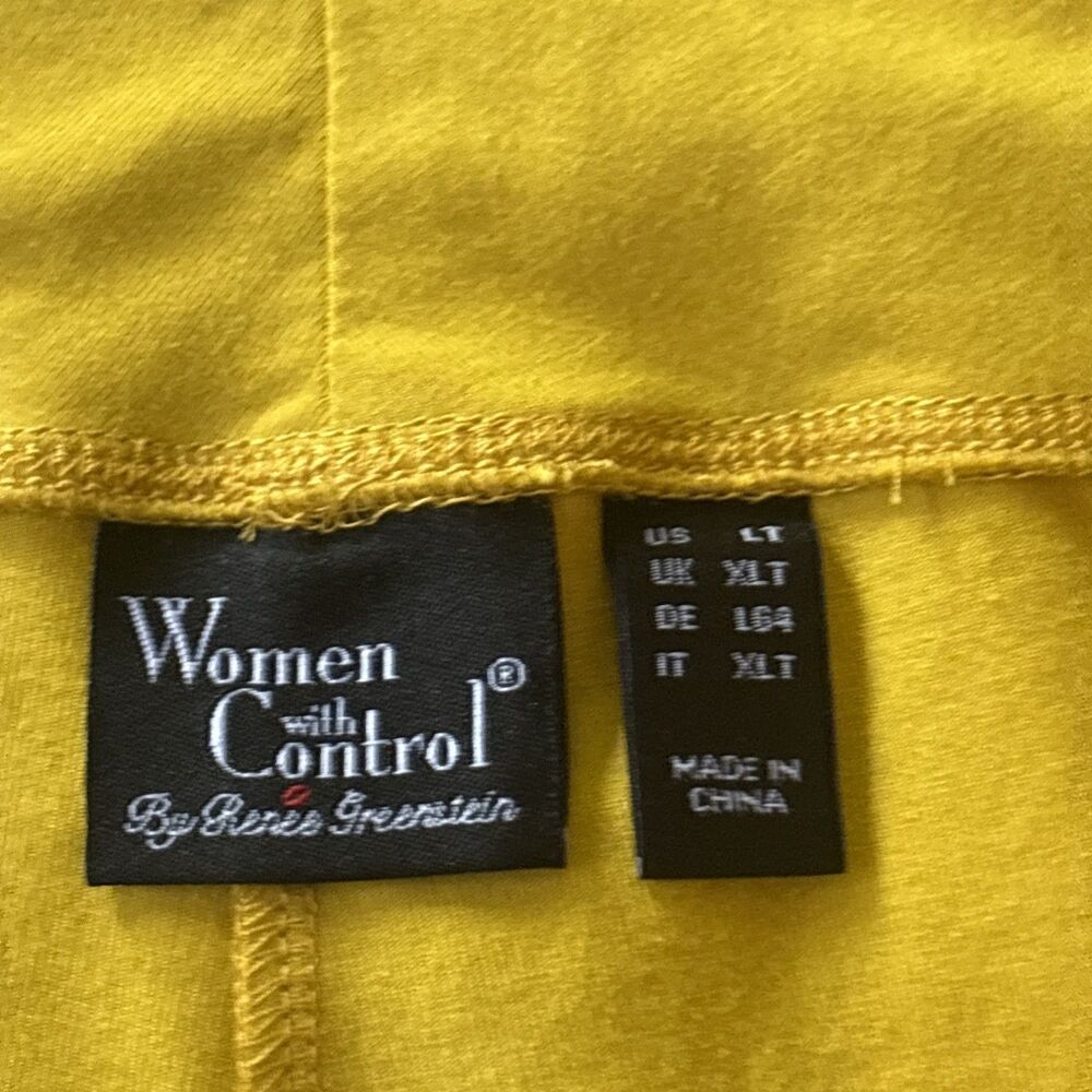 Women with Control Regular Slim Leg Pull On Ankle Pants Yellow Size Large Tall - Picture 3 of 5